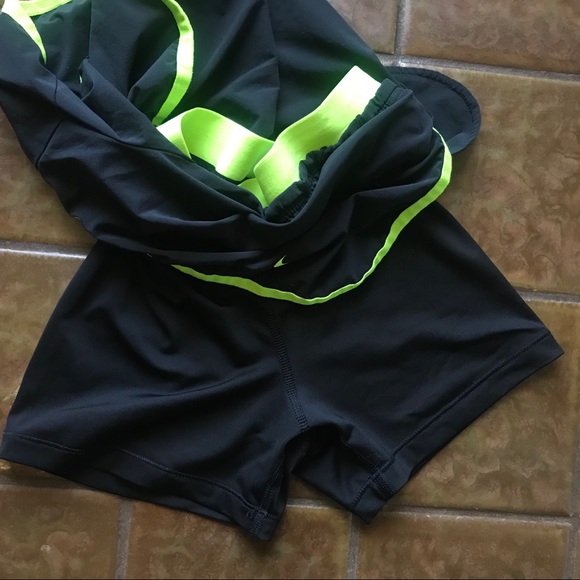 Nike Dri-fit Black and Neon Running Shorts - Picture 6 of 6